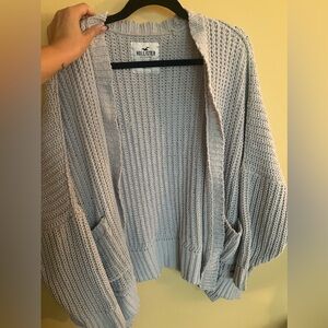 Hollister Grey Knit Long Cardigan